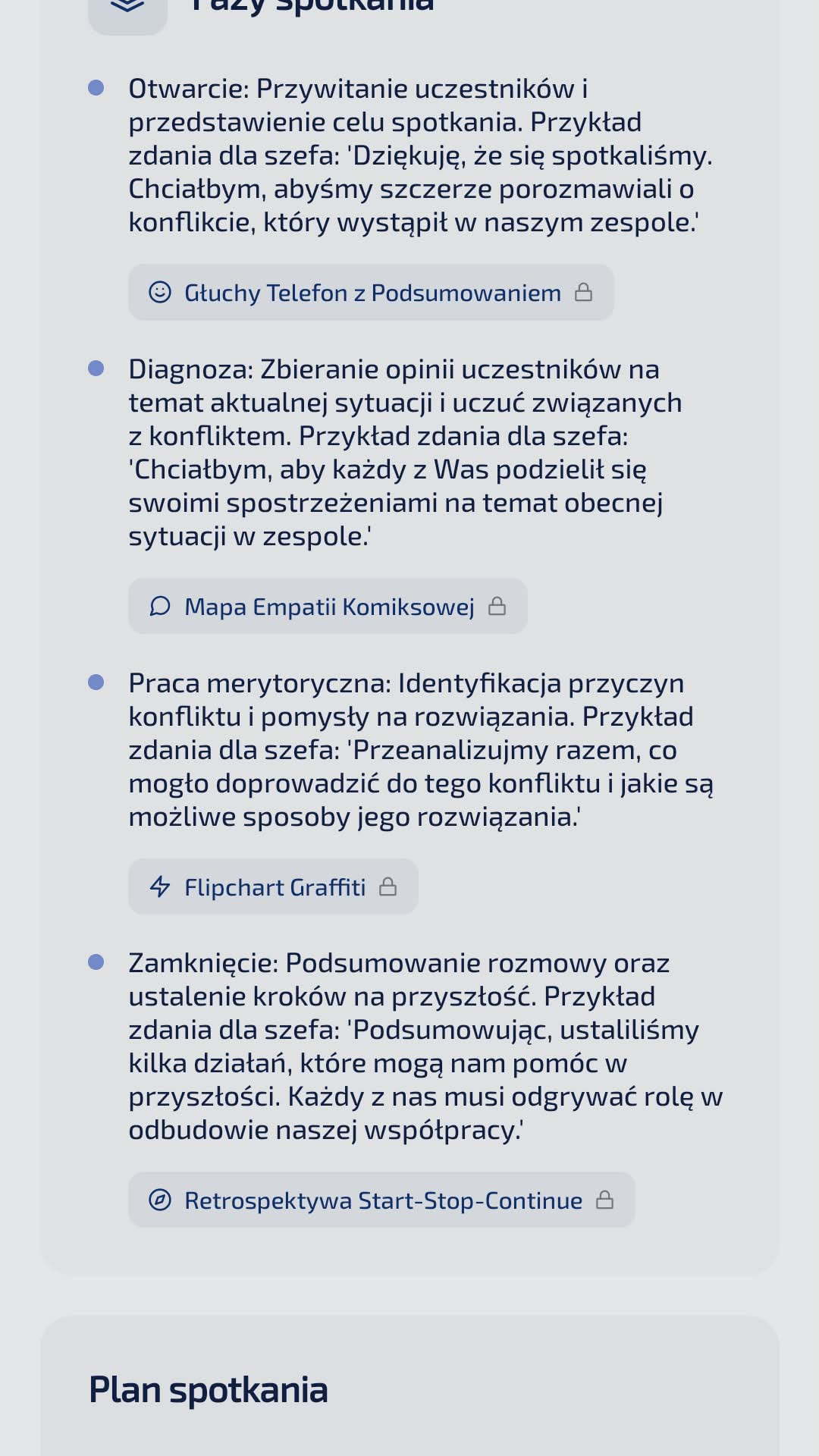 Plan i fazy spotkania